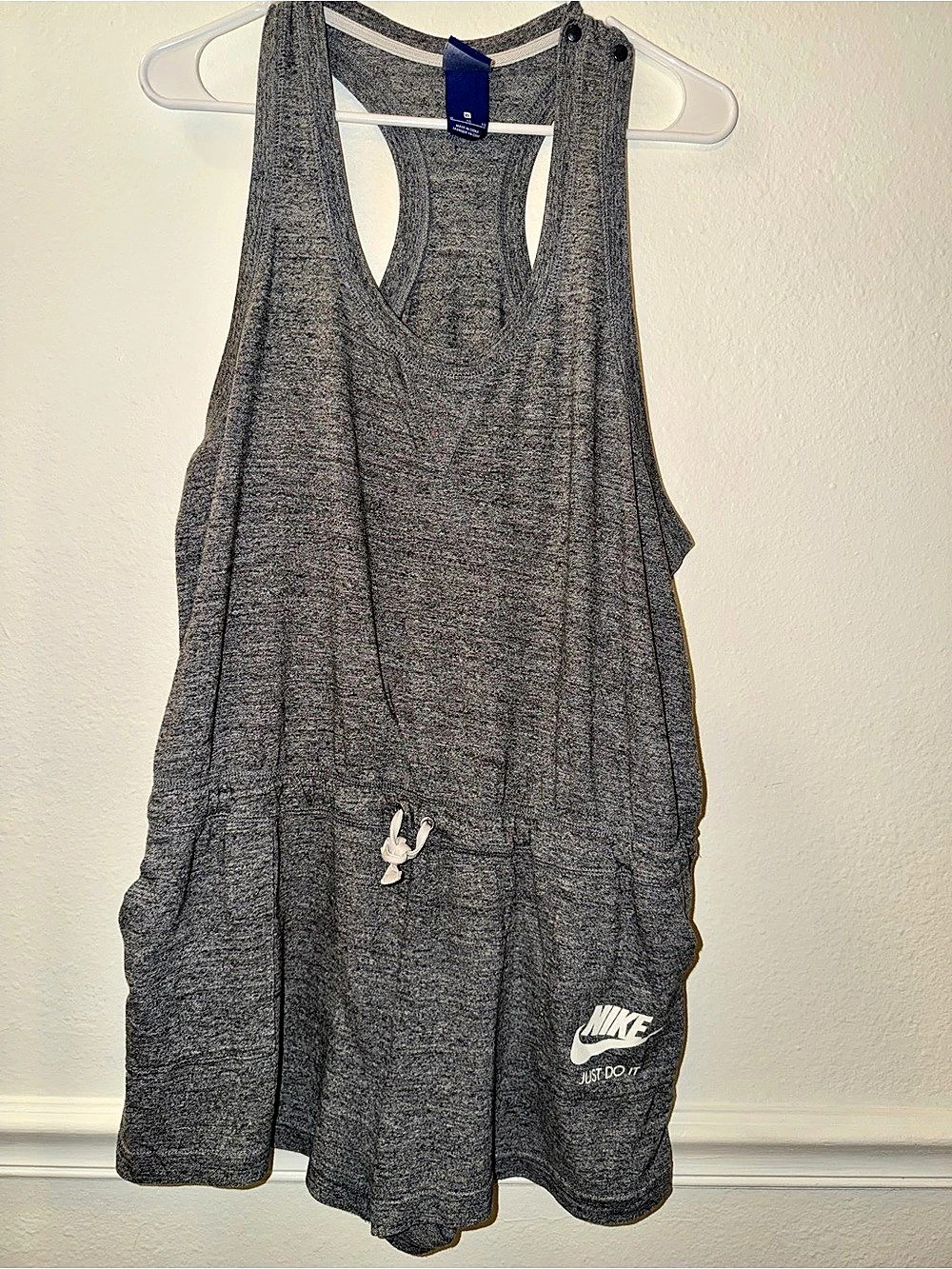 Nike Sportswear Gym Vintage Romper Athletic Gray XL